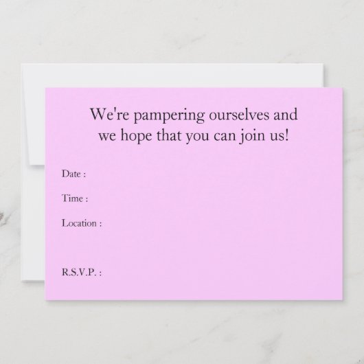 Invitation fête du jour spa (Dos)
