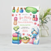 Invitation Fête du jour spa qui se délecte fête d'anniversair (Debout devant)