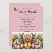 Invitation Fête du lapin de Pâques et de la chasse aux oeufs (Devant / Derrière)