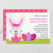 Invitation Fête du lapin et des oeufs de Pâques (Devant / Derrière)