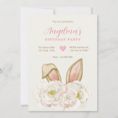 Invitation Fête du lapin floral (Devant)