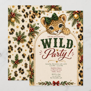 Invitation Fête du Léopard de Noël