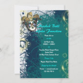 Invitation Fête du mardi gras vénitien masqué (Dos)