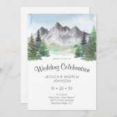 Invitation Fête du Mariage d'aquarelle de montagne (Devant / Derrière)