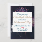 Invitation Fête du Mariage de feux d'artifice de Las Vegas (Devant)