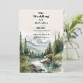 Invitation Fête du mariage de montagne (Debout devant)