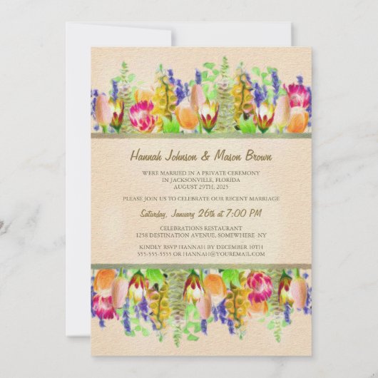 Invitation Fête du Mariage du printemps (Dos)