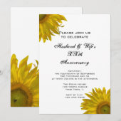 Invitation Fête du Mariage du tournesol jaune (Devant / Derrière)