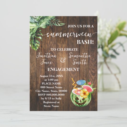 Invitation Fête du Mariage Fiançailles d'Summerween (Debout devant)