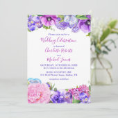 Invitation Fête du Mariage Floral Purple Paisley (Debout devant)