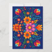 Invitation Fête du Mariage mexicain coloré bleu (Dos)