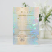 Invitation Fête du Mariage Opal Gemstone RSVP (Debout devant)