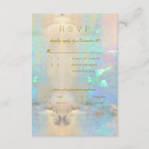 Invitation Fête du Mariage Opal Gemstone RSVP