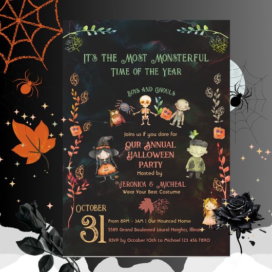 Invitation Fête du Monstre Costume d'Halloween