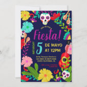 Invitation Fête du néon brillant mexicain 5 de mayo fiesta (Devant)