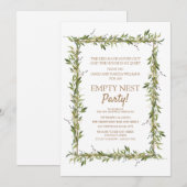 Invitation Fête du Nid Vide aux Feuilles Vertes Modernes et O (Devant / Derrière)