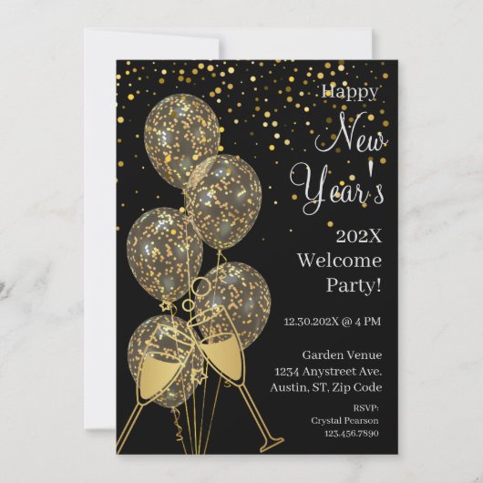 Invitation fête du Nouvel An (Devant)