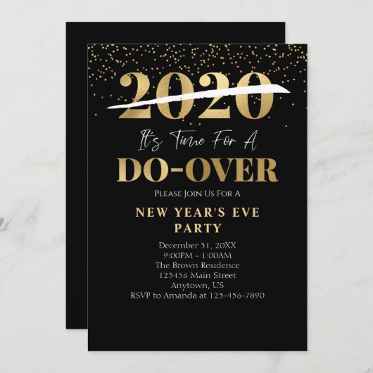 Invitation Fête du Nouvel An 2020 (Devant / Derrière)