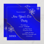 Invitation Fête du Nouvel An 2020 avec lumières bleues (Devant / Derrière)