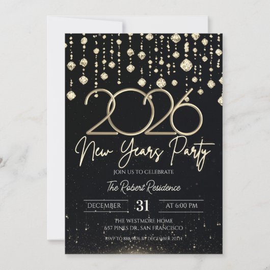 Invitation Fête du Nouvel An 2026 (Devant)
