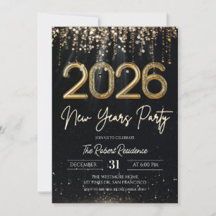 Invitation Fête du Nouvel An 2026 Moderne 