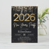 Invitation Fête du Nouvel An 2026 Moderne (Debout devant)