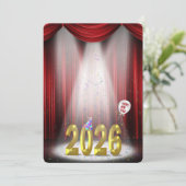 Invitation Fête du Nouvel An 2026 sous les projecteurs (Debout devant)