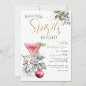 Invitation Fête du Nouvel An avec des esprits brillants (Devant)