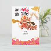 Invitation Fête du Nouvel An chinois enregistrer la date (Debout devant)