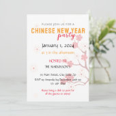 Invitation Fête du Nouvel An chinois sous les fleurs de ceris (Debout devant)
