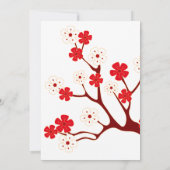 Invitation Fête du Nouvel An chinois sous les fleurs de ceris (Dos)
