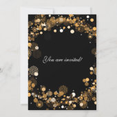 Invitation Fête du Nouvel An Couronne festive Or (Dos)