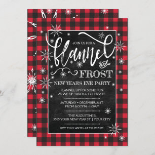 Invitation Fête du Nouvel An de Flannel & Frost