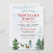 Invitation Fête du Nouvel An de la forêt de cerfs de Woodland (Devant)