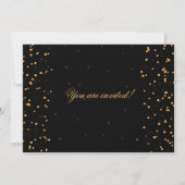 Invitation Fête du Nouvel An doré confettis points (Dos)