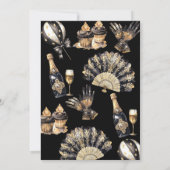 Invitation Fête du Nouvel An du Champagne d'or noir (Dos)