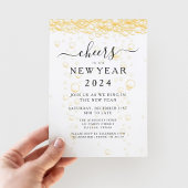 Invitation Fête du Nouvel An Elegant Fizz