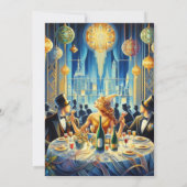 Invitation Fête du Nouvel An Élégante Vintage (Dos)