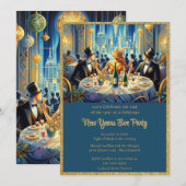 Invitation Fête du Nouvel An Élégante Vintage (Devant / Derrière)