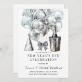 Invitation Fête du Nouvel An moderne (Devant / Derrière)