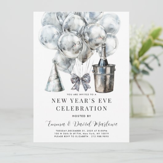 Invitation Fête du Nouvel An moderne (Debout devant)