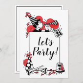 Invitation Fête du Nouvel An rétro Fêtons-nous (Devant / Derrière)