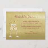 Invitation Fête du Nouvel An scintillante fiançailles or roug (Dos)