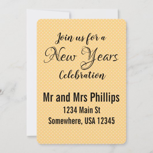 Invitation Fête du Nouvel An vintage (Dos)