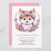Invitation Fête du pack Wolf : Baby shower fille (Devant / Derrière)