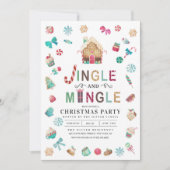 Invitation Fête du pain d'épices de Noël Jingle et Mingle (Devant)