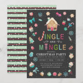 Invitation Fête du pain d'épices de Noël Jingle et Mingle (Devant / Derrière)