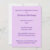 Invitation Fête du Paon Drôle (Dos)