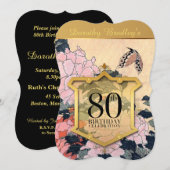 Invitation Fête du papillon et des pivoines 80e anniversaire (Devant / Derrière)