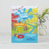 Invitation Fête du parc aquatique Anniversaire Diapositives (Debout devant)